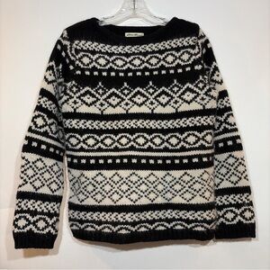 VTG Eddie Bauer Women's XS Sweater Lambswool Angora Argyle Thick Oversized Ski